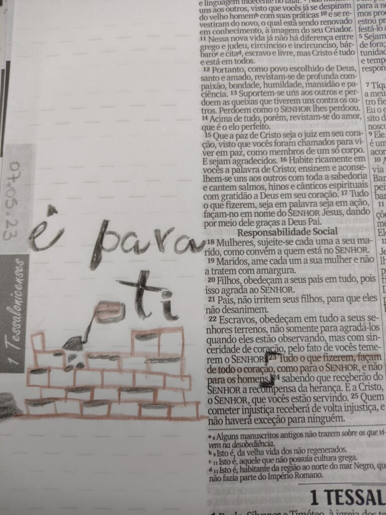 Bible journaling Colossenses 3:23 é para ti