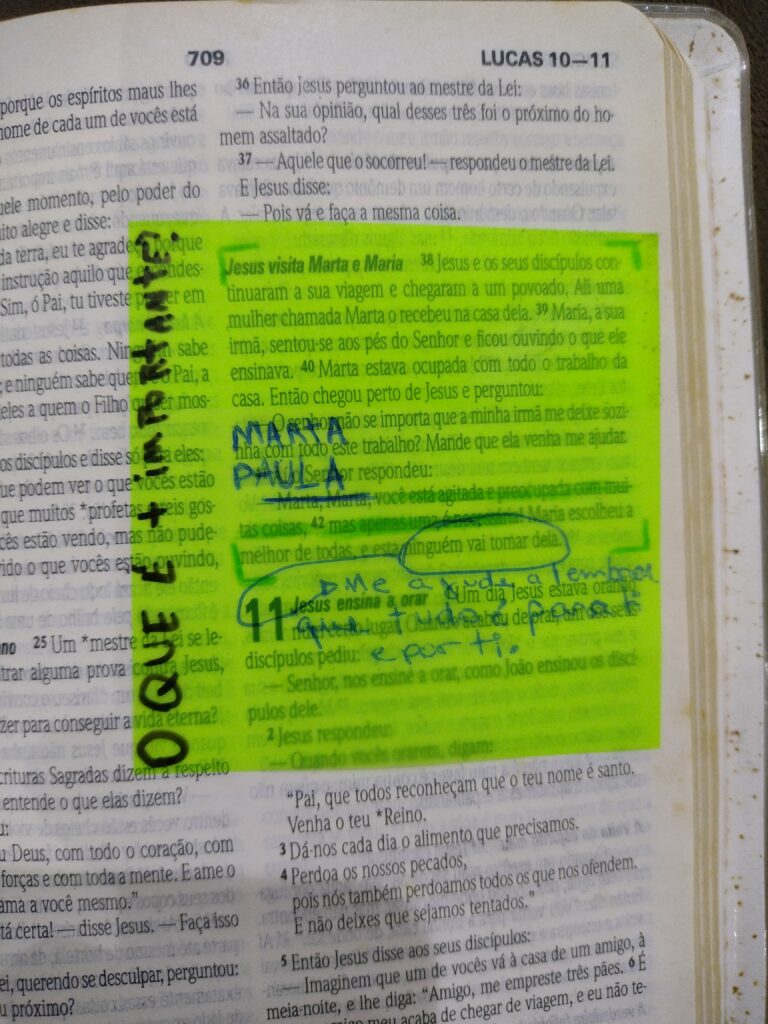 bible journaling sem espaço